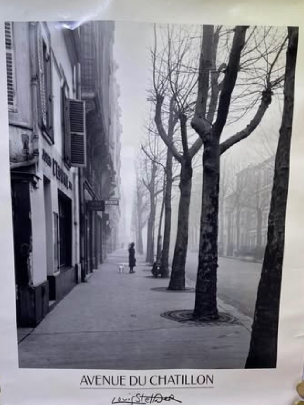 Signed 1989 Louis Stettner Avenue Du Chatillon B&W Print Paris France Litho